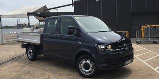 T6 Transporter dual cab...it may not look it but that’s an 8 foot long by 6 foot wide tray. Shiny.